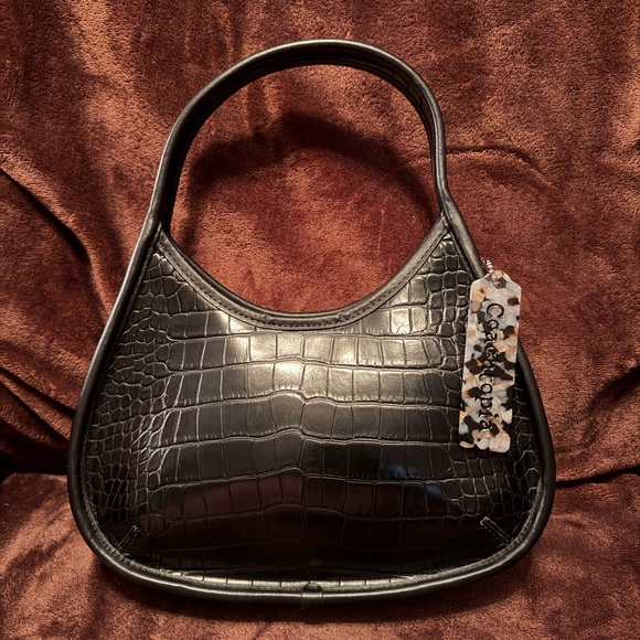 Coachtopia Handbags - Coachtopia Black Crocodile-Embossed Egro Bag